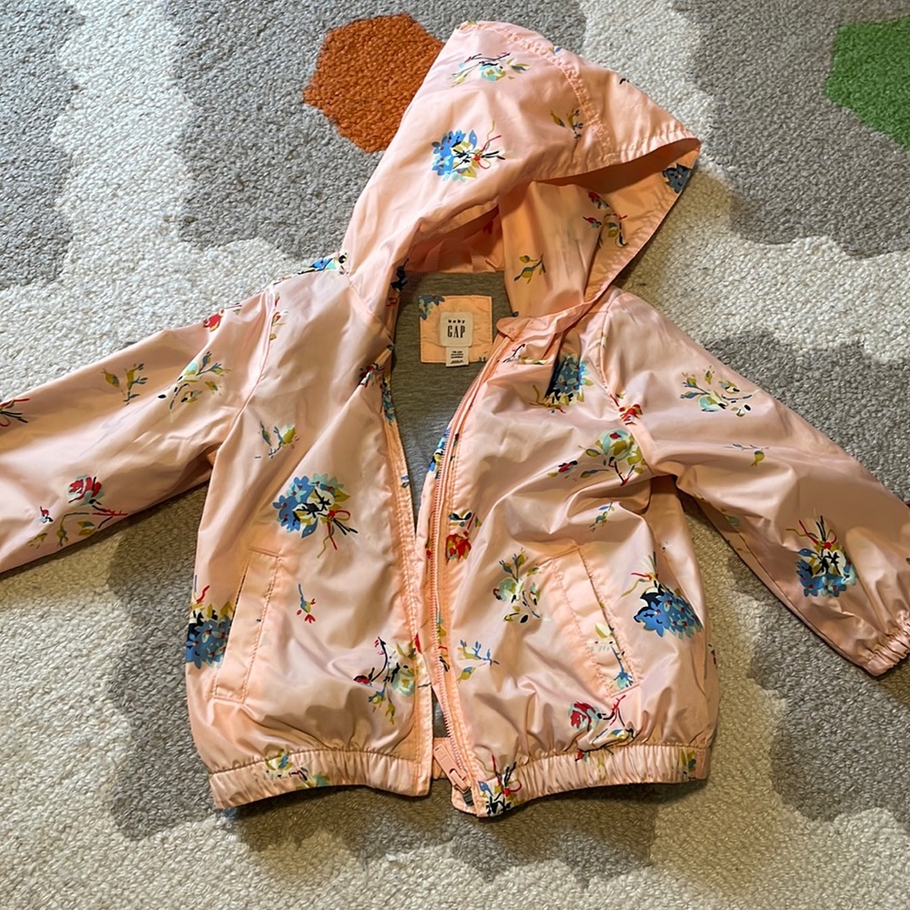 Baby GAP floral raincoat. 18-24 months.